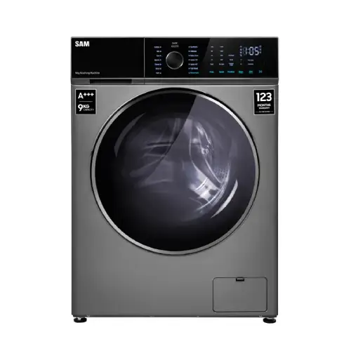 ماشین لباسشویی 9 کیلوگرم اتوماتیک سام مدل DD-P1482/IN رنگ آینوکس